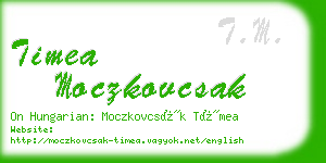 timea moczkovcsak business card